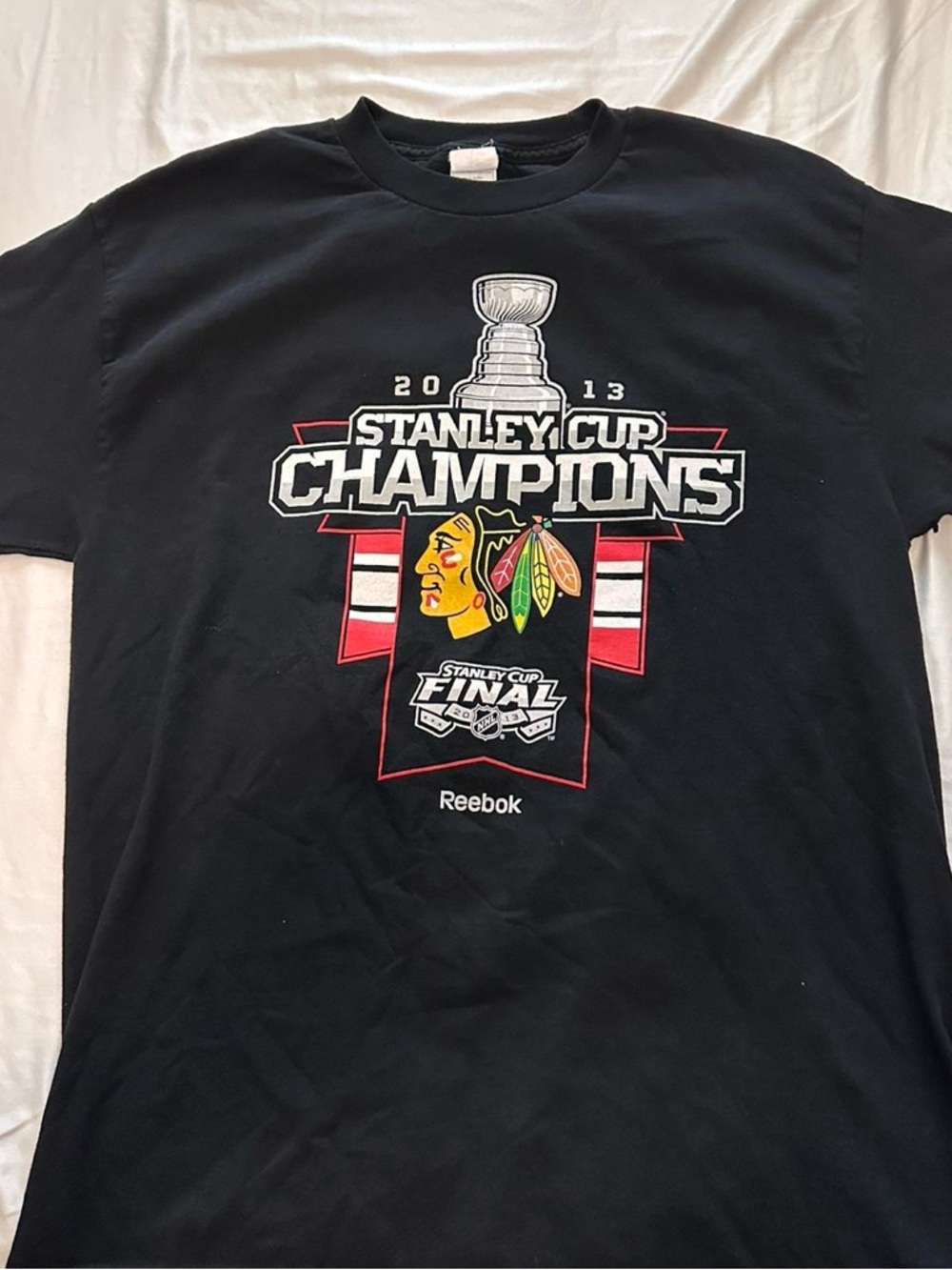 Chicago Blackhawks Stanley Cup Champions black Large t-shirt